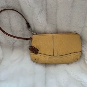 Coach Yellow Leather Wristlet
